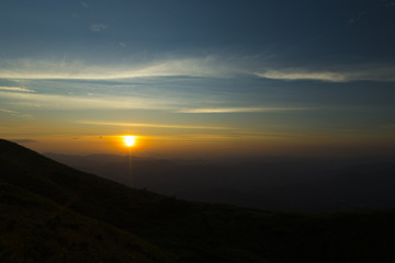 the mountain sunset