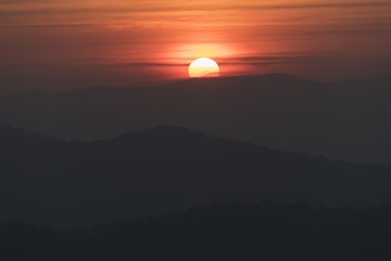 the mountain of Thailand national Park, sunset