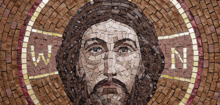 Face of Jesus Christ (fragment of ancient mosaic)