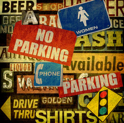aged and worn vintage signs collection