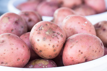 Red New Potatos at Farmers Market