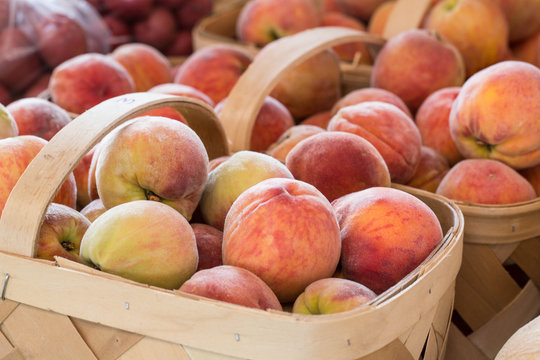 Peach Fruit For Sale At Farmers Market