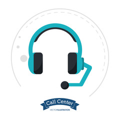 call center headset communication client vector illustration eps 10