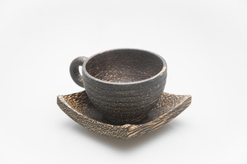 wooden cup isolated on white