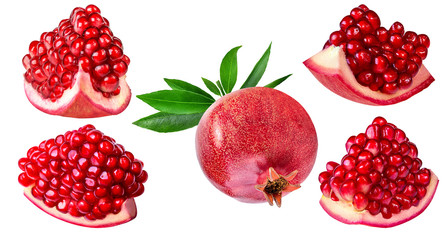 pomegranate isolated on white