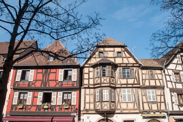 détail maisons traditionnelles alsaciennes