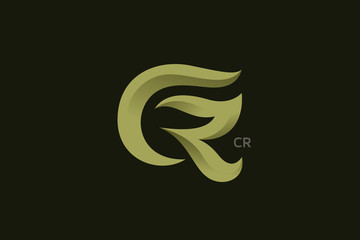 Naklejka premium Letter CR Monogram Logo