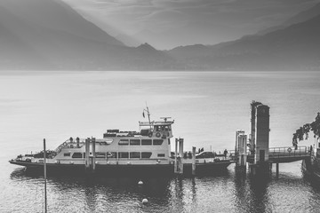 Fototapeta premium Ferry on the lake
