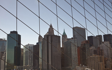 Manhattan view from Brooklyn bridge
