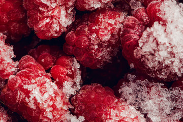 Frozen berries with frost, close up