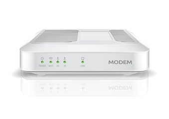 Modem router with wireless connection - obrazy, fototapety, plakaty