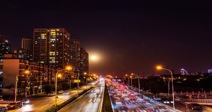 4k. Skyscrapers in Beijing, China. Timelapse