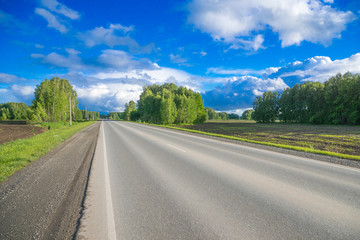 road to horizon, countryside rural landscape