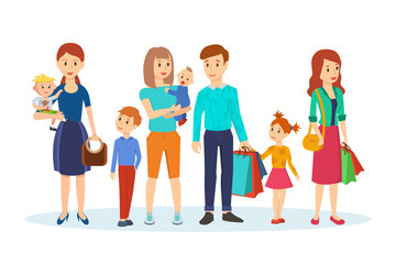 Joint purchases in the shopping center, family visit.