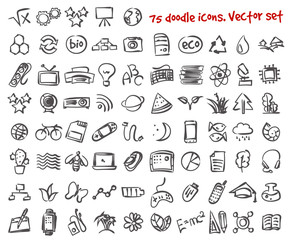 vector doodle icons set