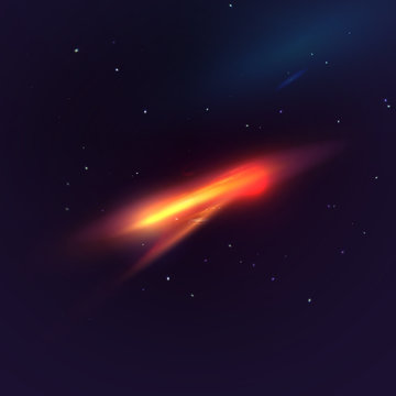 Vector Abstract Cosmic Background. Bright Flash in Open Space