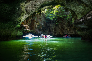 Kayaking in the caves of the Hong island, Thailand