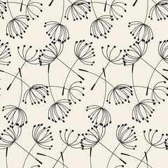 Abstract Dandelions seamless patterns
