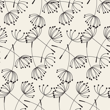 Abstract Dandelions seamless patterns