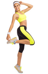 Young sporty woman isolated