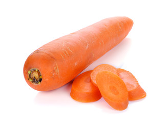 Fresh carrots on a white background