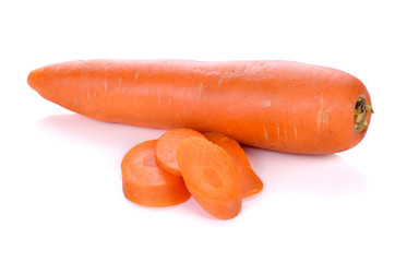 Fresh carrots on a white background