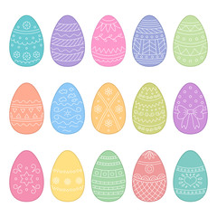 Icons of Easter eggs.