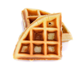 Sweet waffles isolated on white