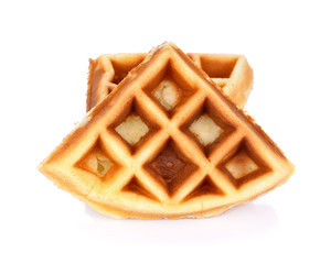 Sweet waffles isolated on white