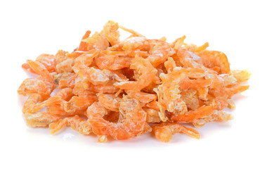 dried shrimp on white background