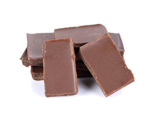 Chocolate bars isolated on white background