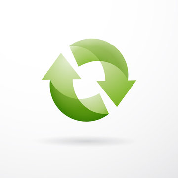 Vector sign  green recycling with arrows