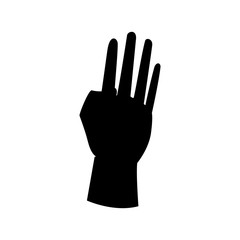 Hand silhouettes icon. Hand gesture isolated on white background