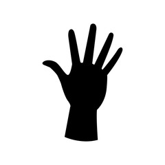 Hand silhouettes icon. Hand gesture isolated on white background