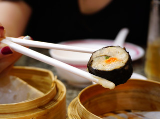 Dimsum in morning time in chinese restaurant