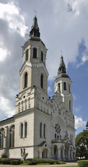 Fototapeta na wymiar Basilica of Heart of Jesus in Augustow. Poland
