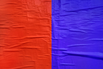 Red and blue printed poster paper texture