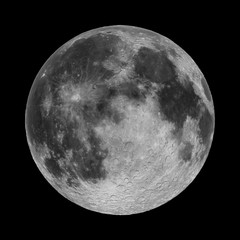 full moon isolated on black background