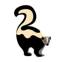 skunk vector illustration style Flat
