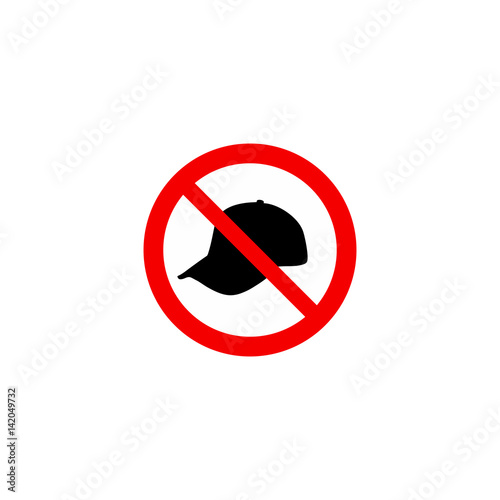 "Prohibiting sign on white background no headgear" Stock image and