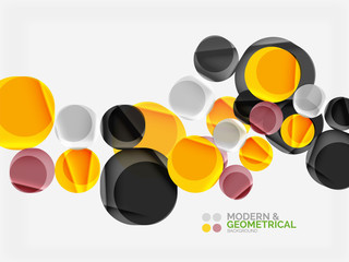 Color glossy squares with round angles, composition with sample text