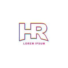 initial neon light letter brand logo template logotype