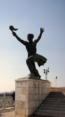 Sculpture symbolizing the allegory of progress on the G&eacute;llert Hill in Budapest