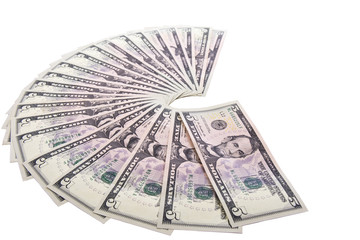 five-dollar bills fan 