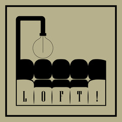 Sofa in style loft interior design