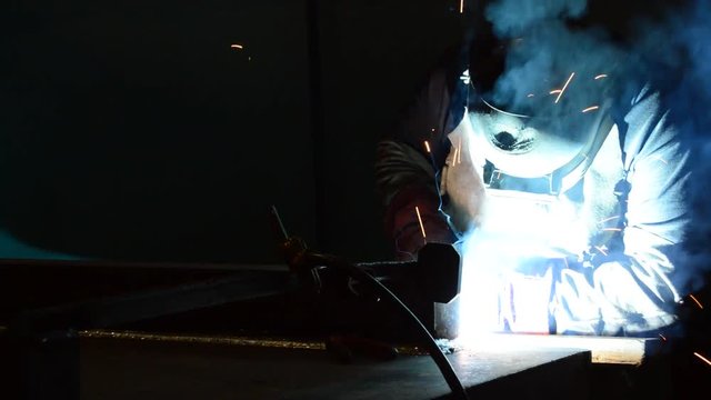 A industrial welder