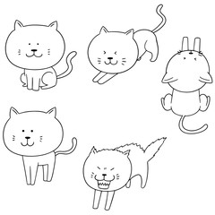 vector set of cats