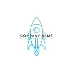 space rocket shuttle brand logo template logotype