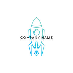 space rocket shuttle brand logo template logotype