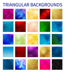 Big Set of colorful vector triangular backgrounds
